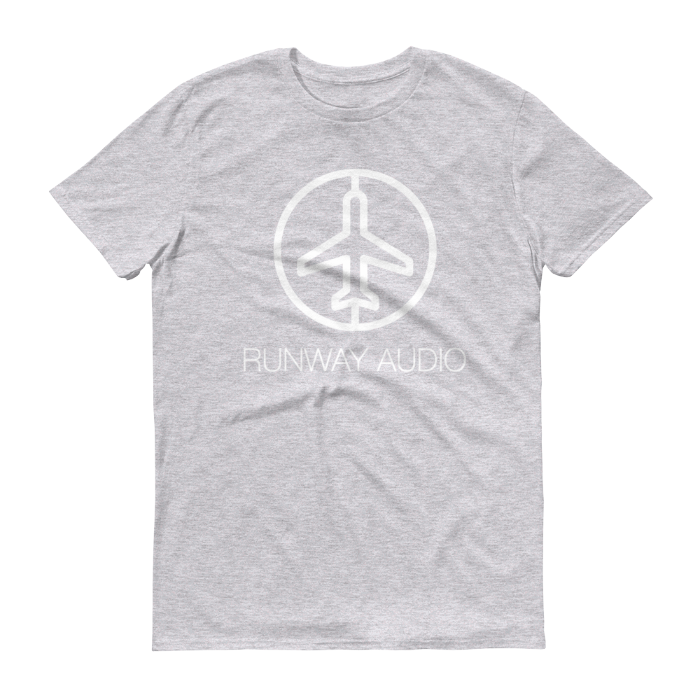 Light Gray T-Shirt with White Runway Audio Logo