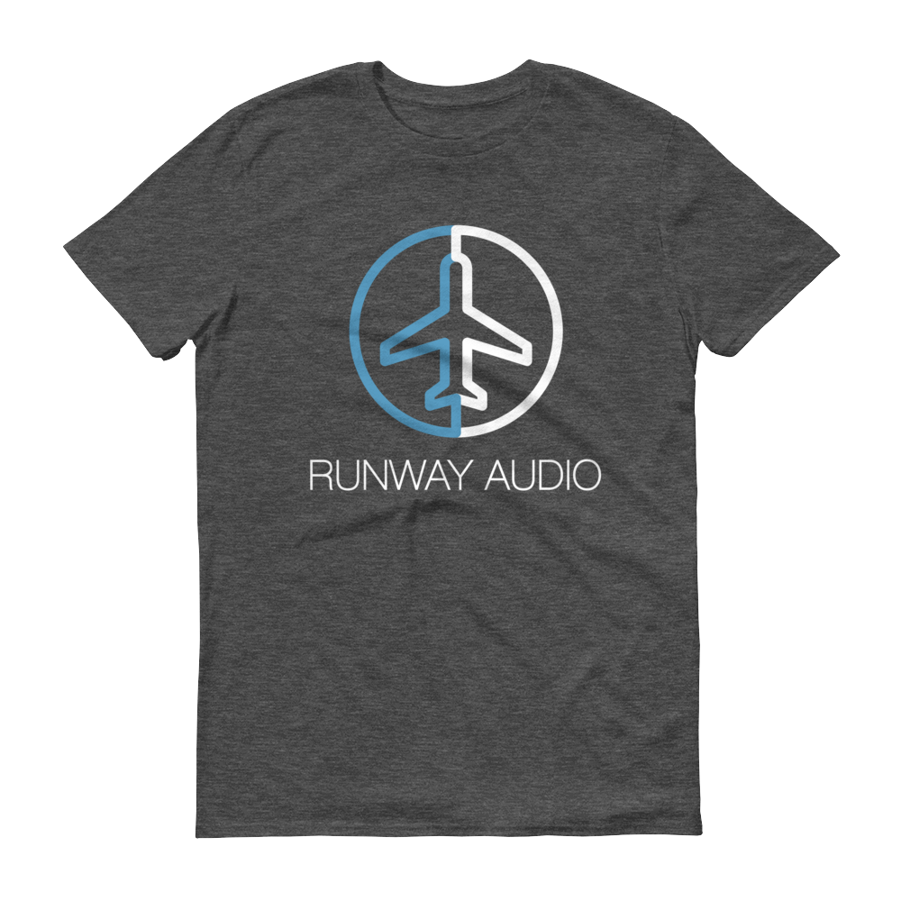 Runway Audio Logo on Grey T-Shirt